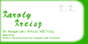 karoly kreisz business card